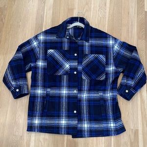 Women’s Blue Plaid Shacket H&M
